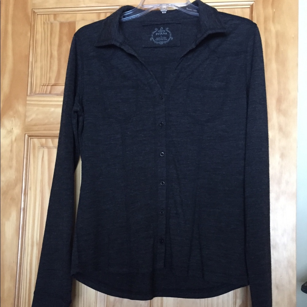 Prana wool collard shirt